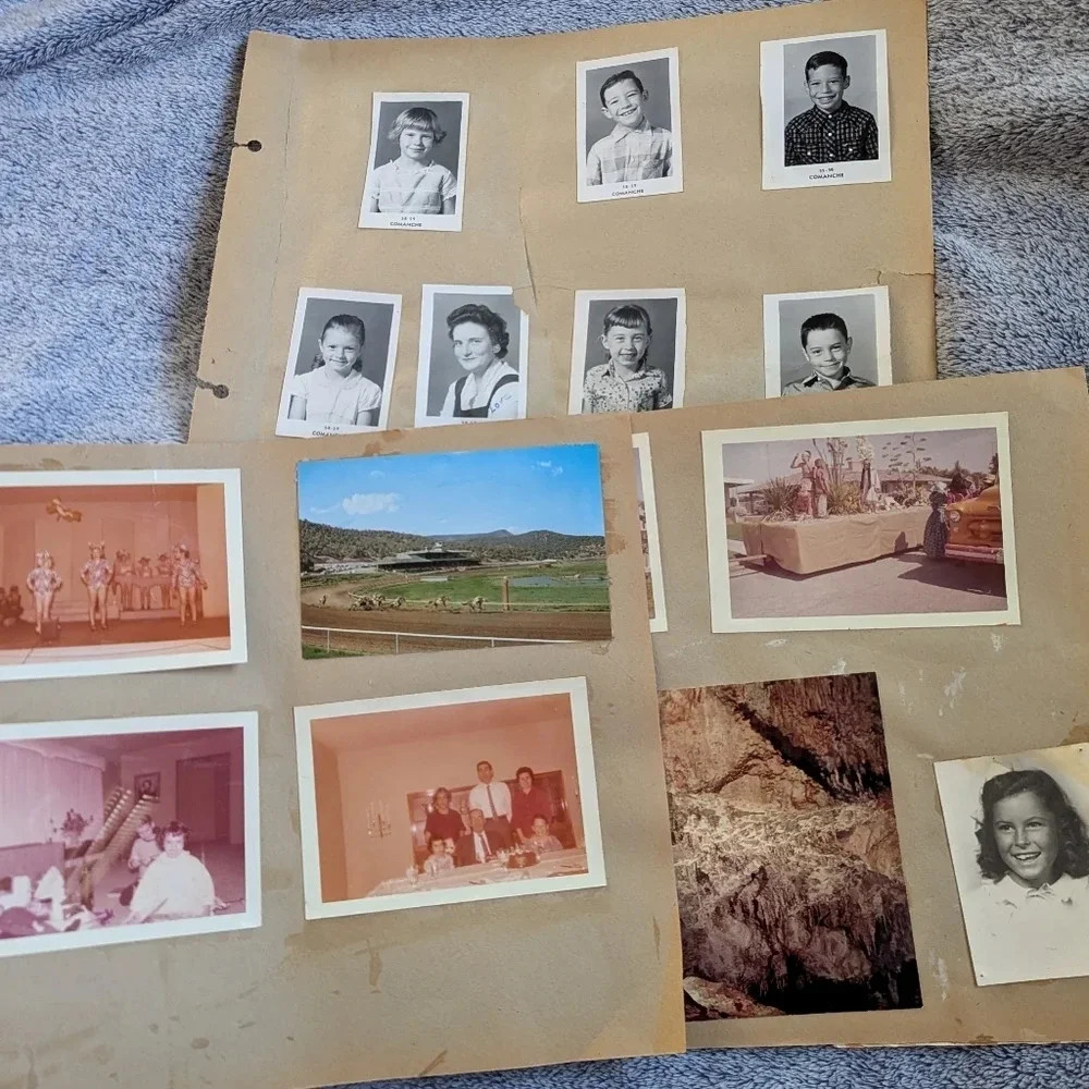 Vintage scrapbook pages- photos snapshots ephemera- Native American- loose pages
